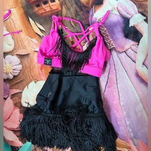 Pink and Black Fringe Kids Costume